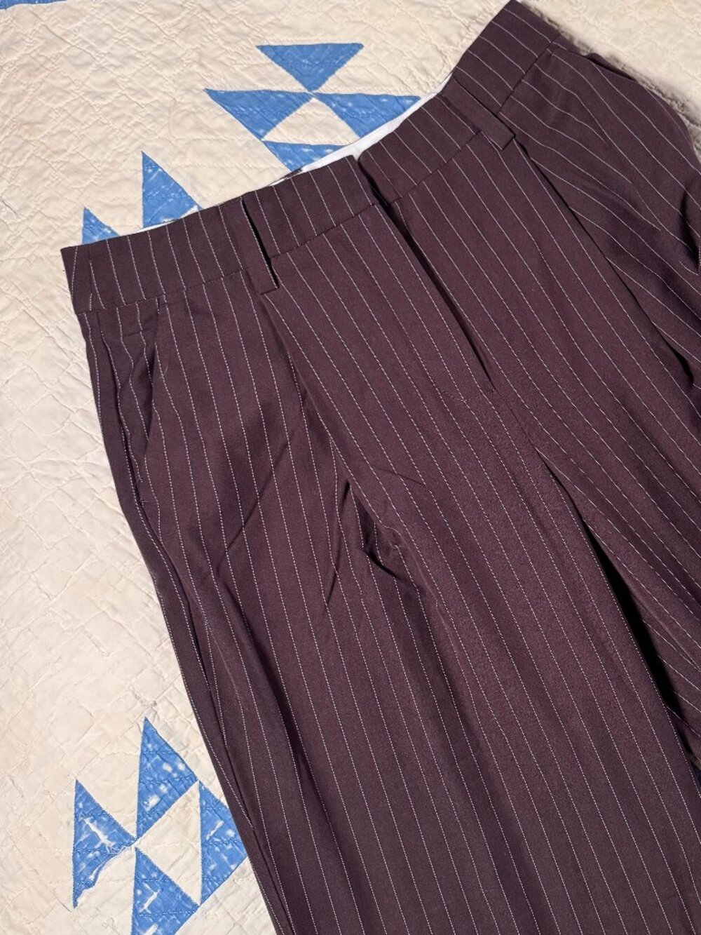 Reformation Mason Pinstripe Wide-Leg Trousers Pants